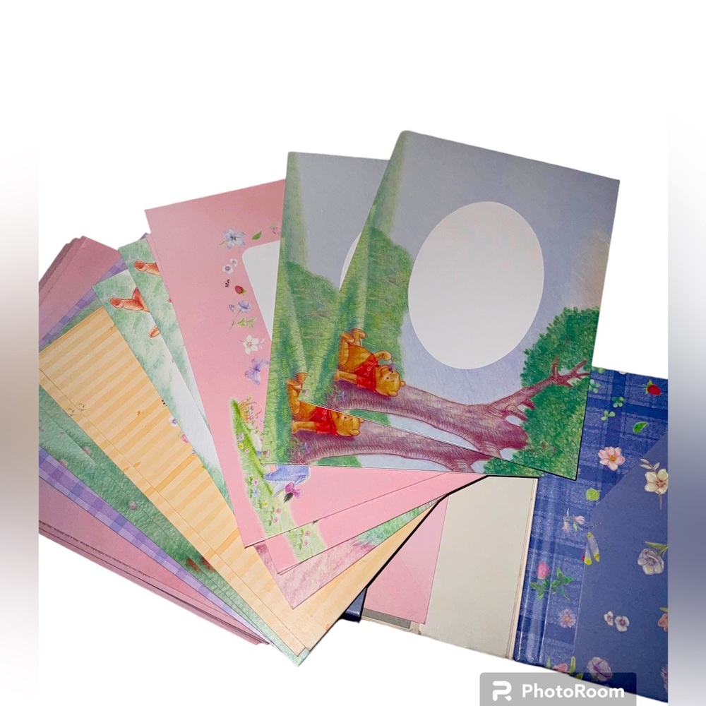 Vintage Winnie Pooh memory book & greeting card set